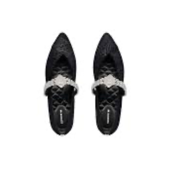 NIB. Birdies Goldfinch Crystal Strap Flat in Caviar Velvet Jeweled Bracelet - Picture 3 of 4